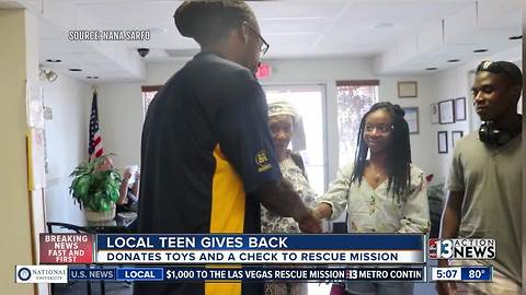 Teen donates check and toys after con