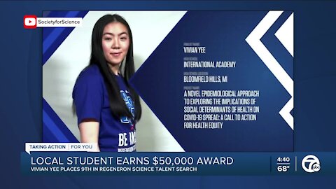 Local student's COVID research is already making a difference