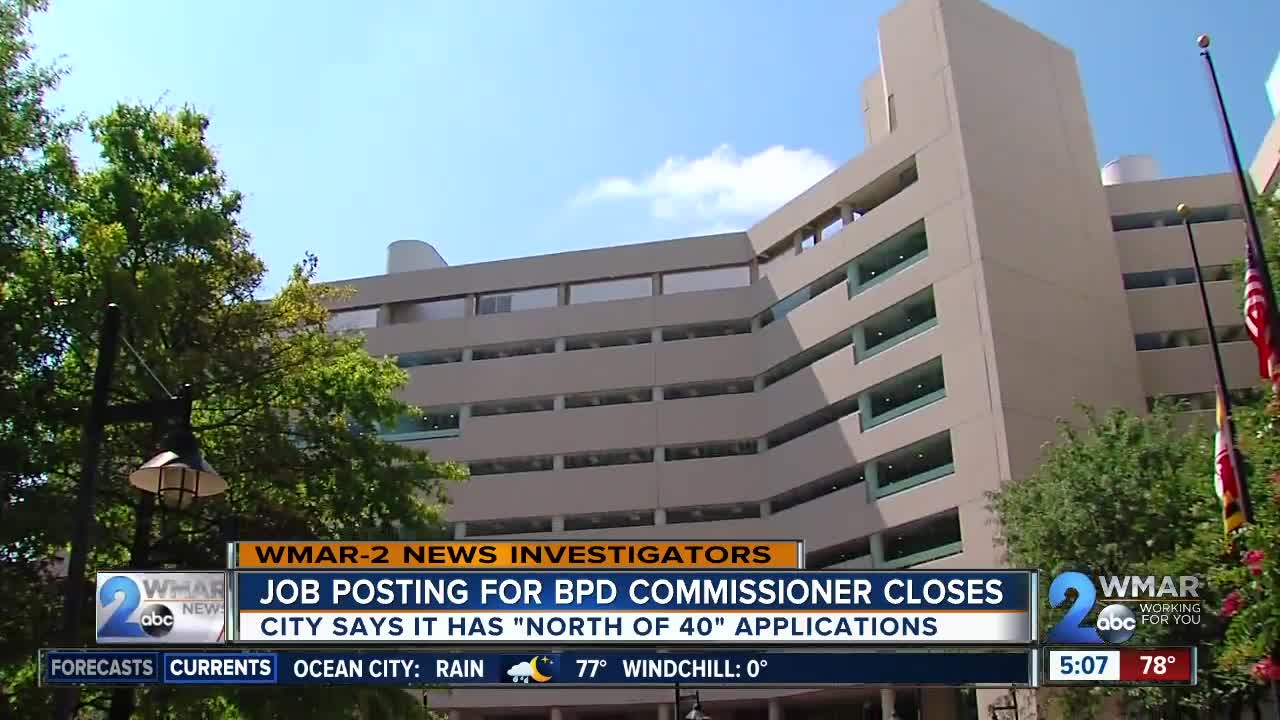 Baltimore says it has "north of 40" applications for police commissioner