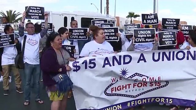 Fight for 15 rally held outside Las Vegas McDonald's