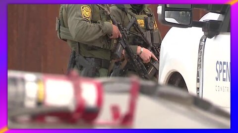 ARIZONA - ILLEGALS RUSH THROUGH A BREACH IN THE BORDER WALL - SMUGGLER SHRUGS AND SALUTED THE CAMERA