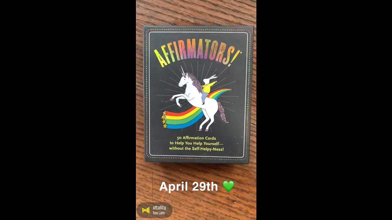 April 29th oracle card: vitality