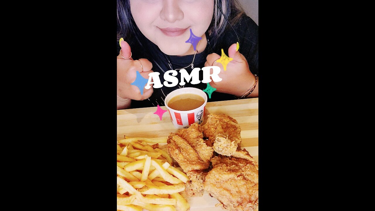 ASMR KFC 🍗 🍟 (FRIED CHICKEN & FRENCH FRIES WITH GRAVY) *EATING SOUNDS, NO TALKING*