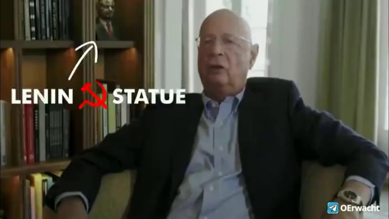 Why does Klaus Schwab have a statue of Lenin in his office?