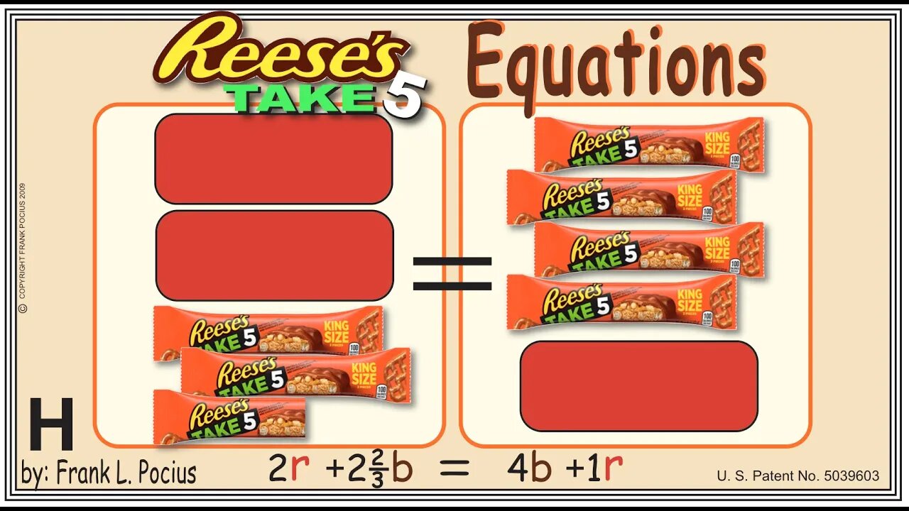VISUAL REESES TAKE-5 2r+2.67b=4b+1r EQUATION _ SOLVING EQUATIONS _ SOLVING WORD PROBLEMS