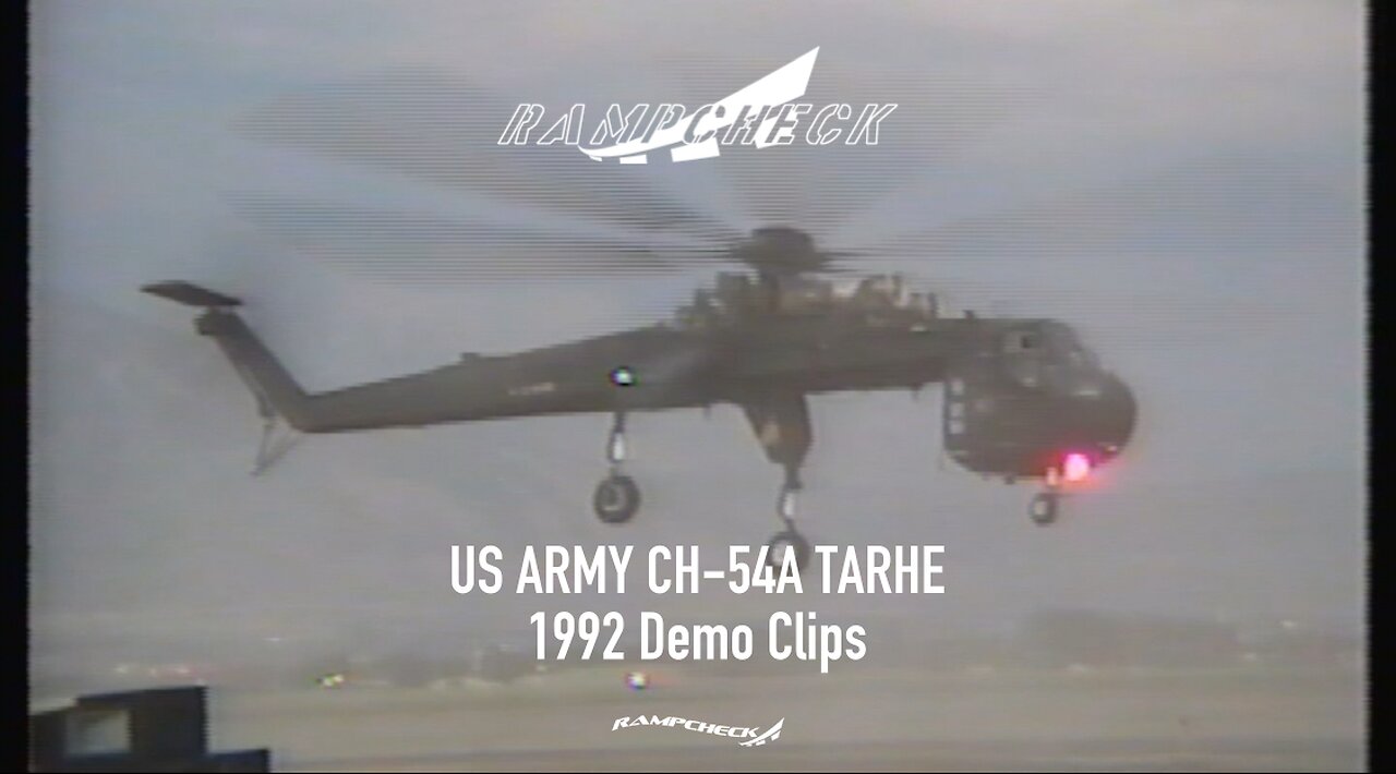 1992 Footage: US Army CH-54A Tarhe Helicopter Demo Clips