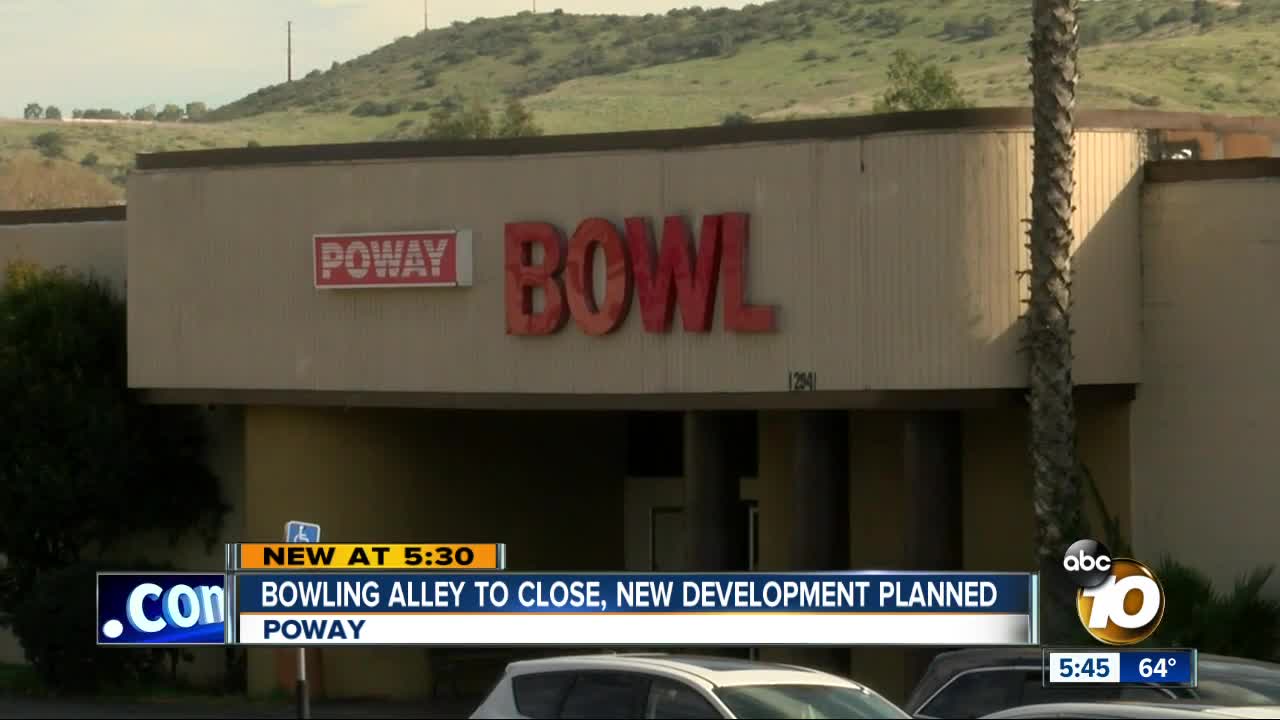 Poway bowling alley to close