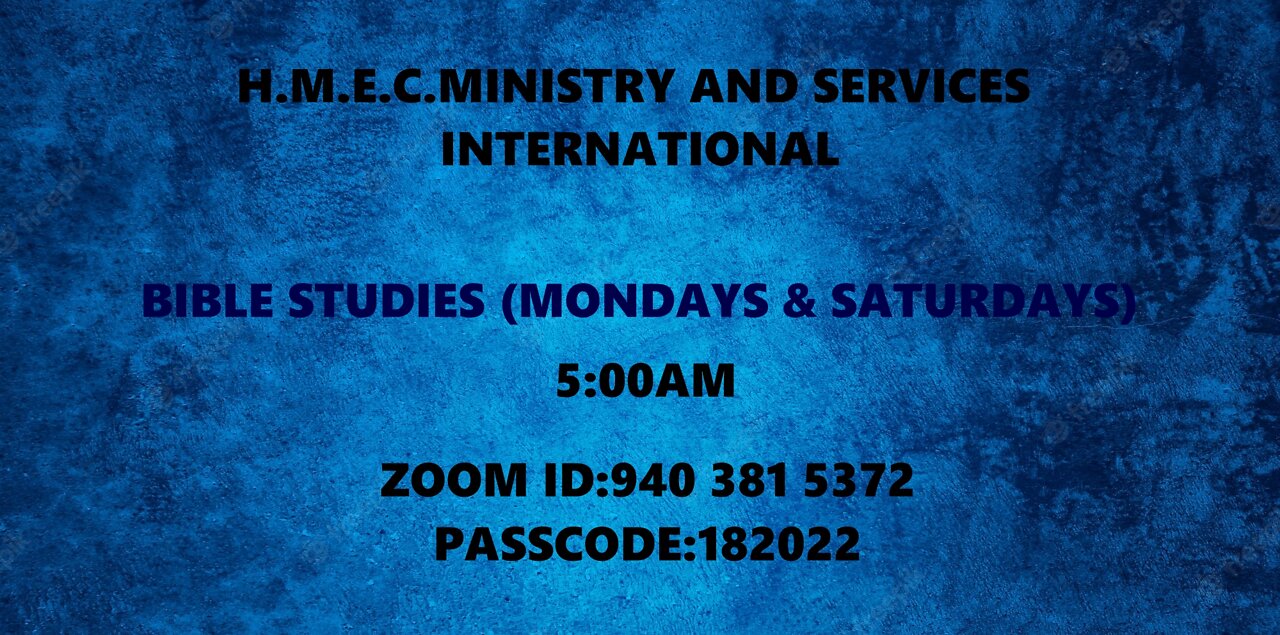 Bible Study Mon.26th Sept.2022 Bro. E.Rainney