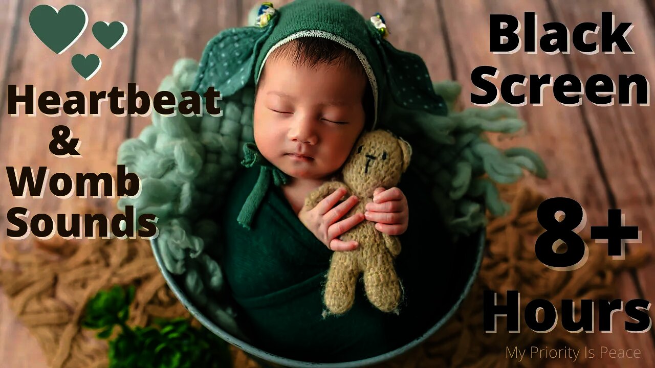 8+ Hrs | Best Real Womb Sounds | Soothing | Calming | Peaceful Sleep | NO ADS | Black Screen