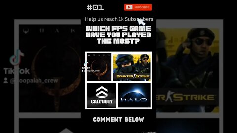 Tag Your Most Played FPS Game 👇 Don't forget to Sub