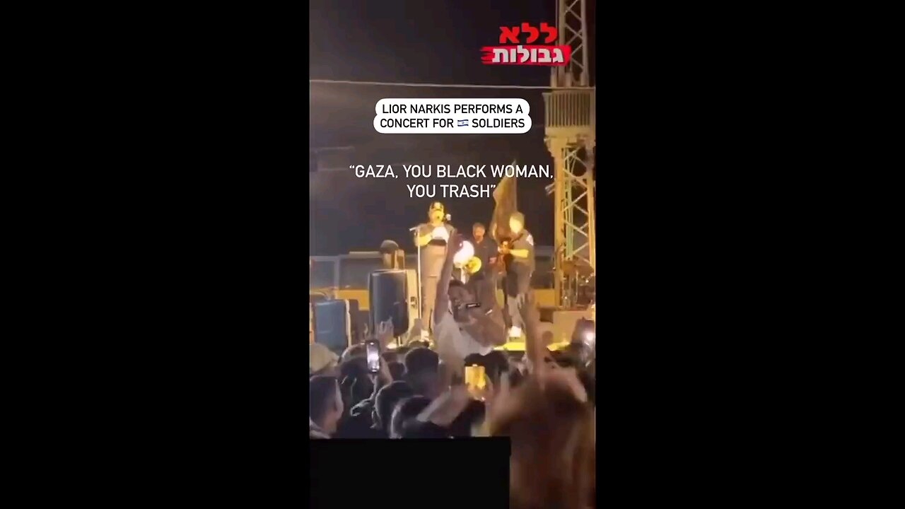 Racist Israeli singer Lior Narkis serenades Israeli soldiers preparing to invade Gaza.
