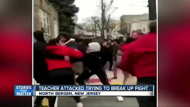 New Jersey teacher attacked trying to break up brawl