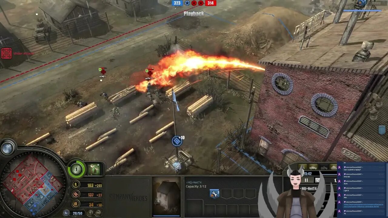 NetT4 (US) vs SkYisTheLimiT (Panzer Elite) || Company of Heroes 1