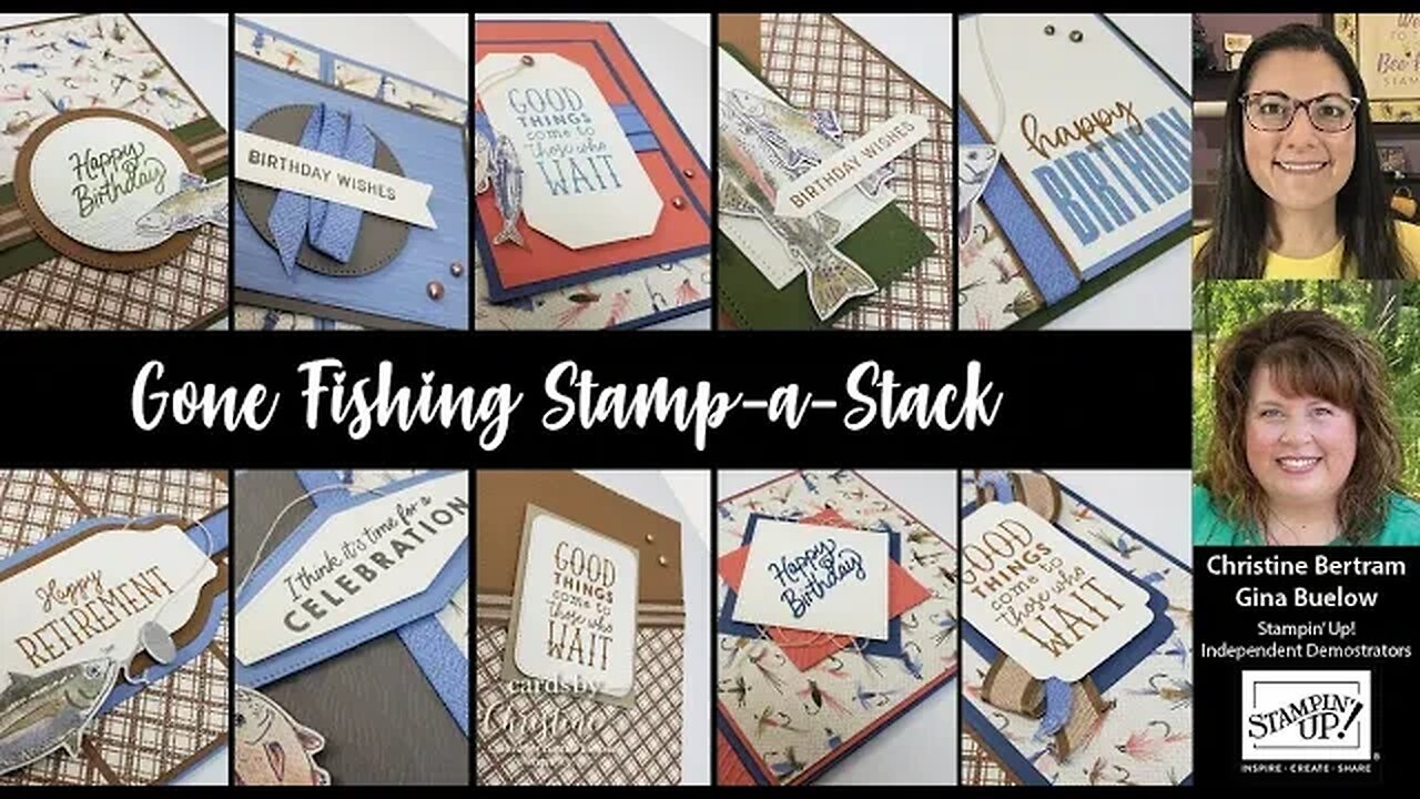 Gone Fishing One Sheet Wonder Stamp a Stack with Cards by Christine