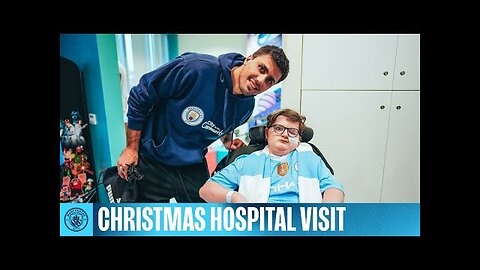 Man City players visit Royal Manchester Children's Hospital