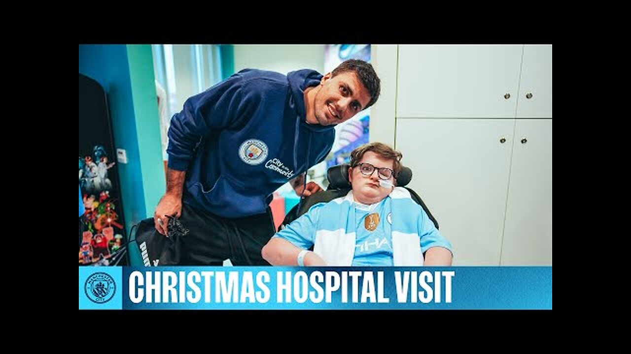 Man City players visit Royal Manchester Children's Hospital