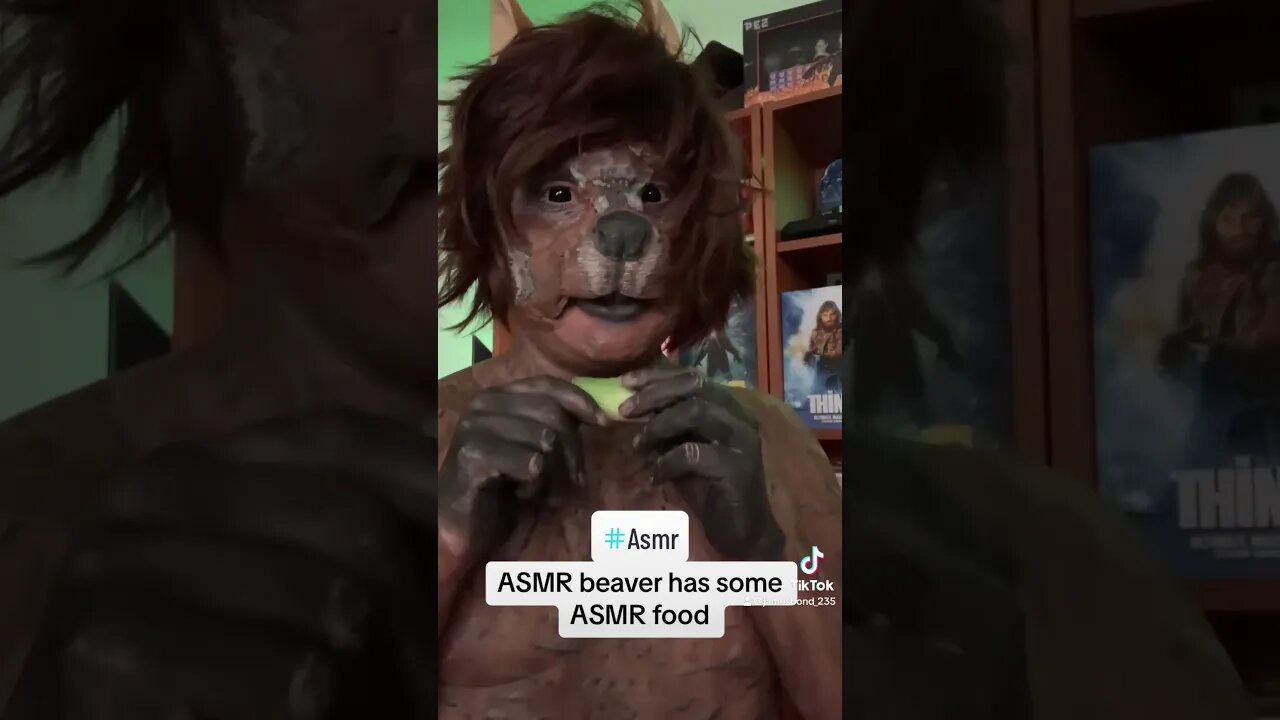 ASMR beaver has some ASMR food #asmr #cosplayer #cosplay #cosplaying #mukbang ￼