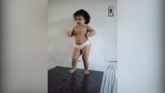 Funny Tot Girl Dances A Belly Dance