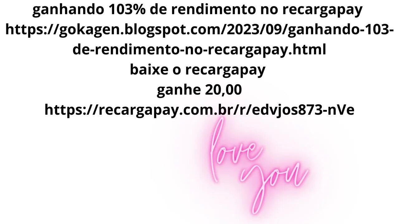 ganhando 103% de rendimento no recargapay