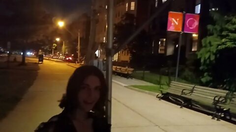 Northeastern students chilling at the T stop