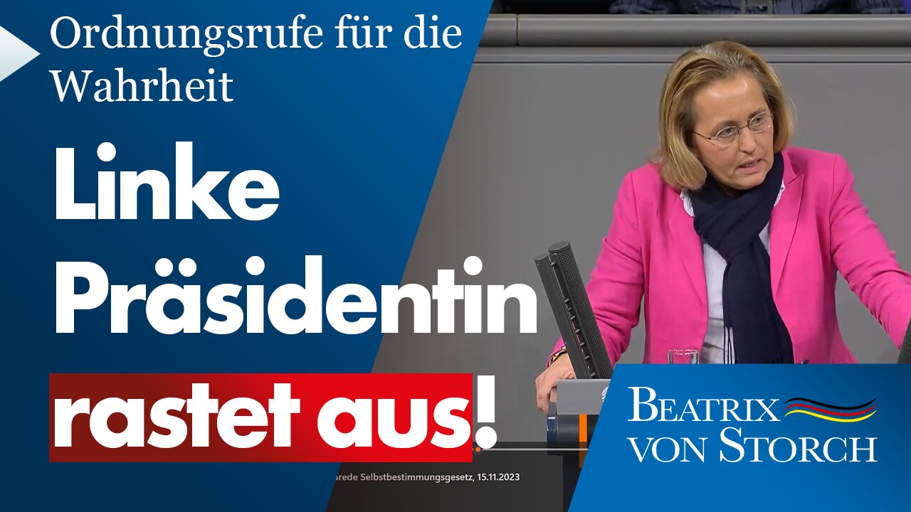 Beatrix von Storch (AfD) - Linke Präsidentin rastet aus! Ordnungsrufe für die Wahrheit!