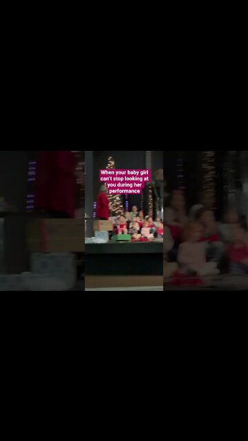 Presence Matters. Little Girl Can’t Stop Smiling at Mom During School Christmas Show.