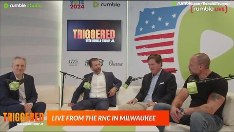 Don Trump Jr with David Sacks, Tucker Carlson, and Dan Bongino