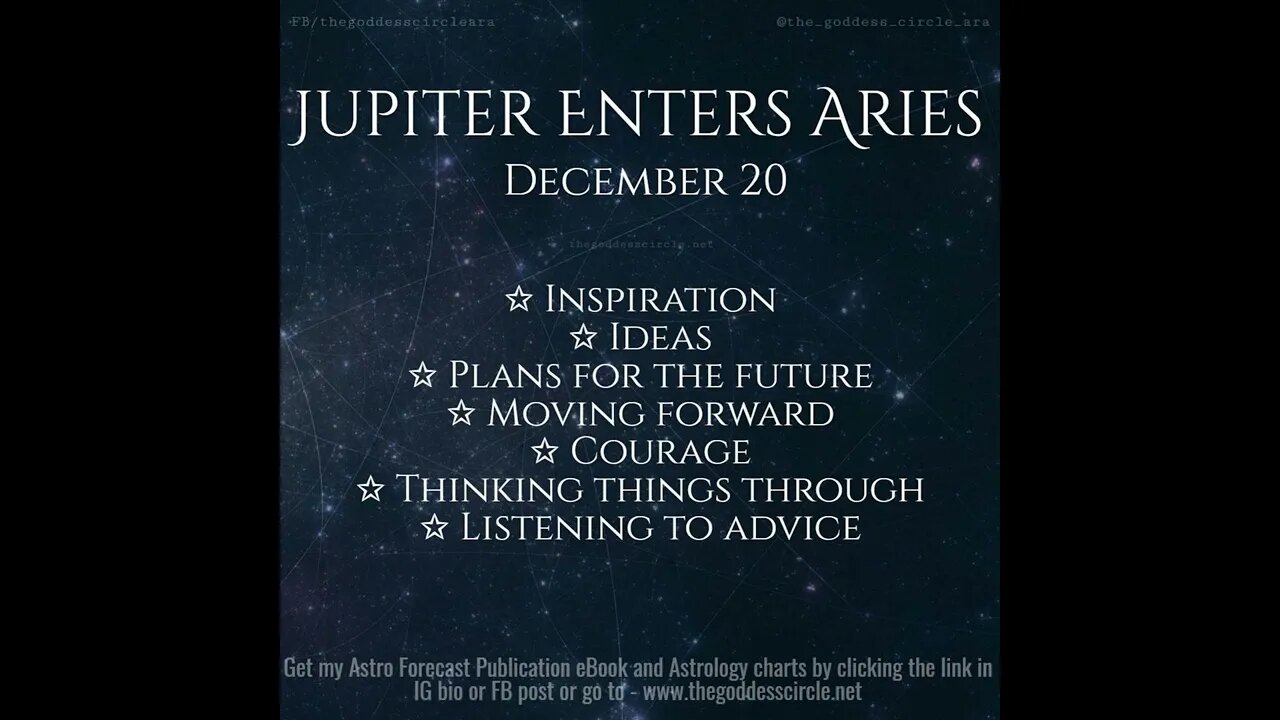 Jupiter Enters Aries ~ December 20, 2022 (Astrology)