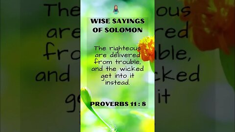 Wise Sayings of Solomon | Proverbs 11:8