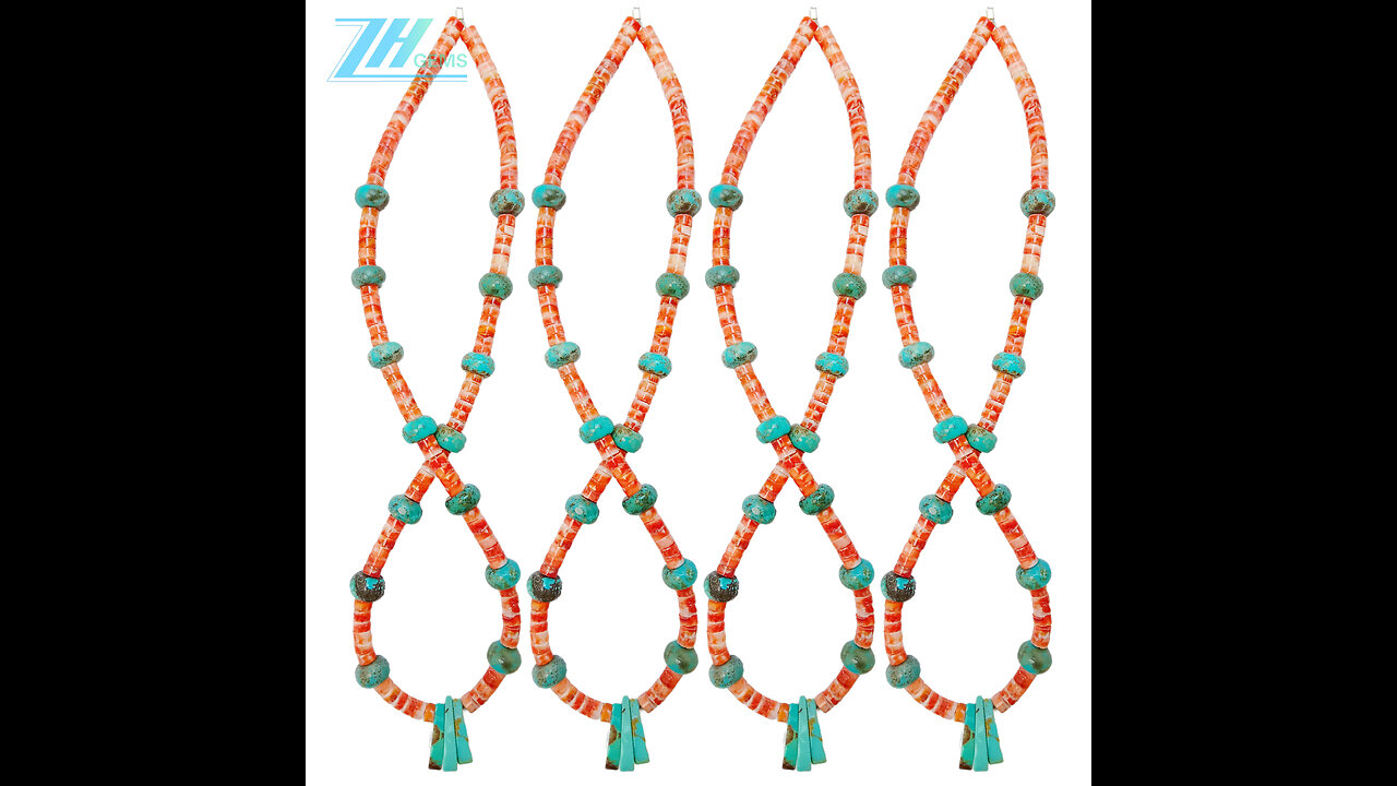 Natural turquoise and spiny oyster jewelry elegance with simplicity for Jewelry Making