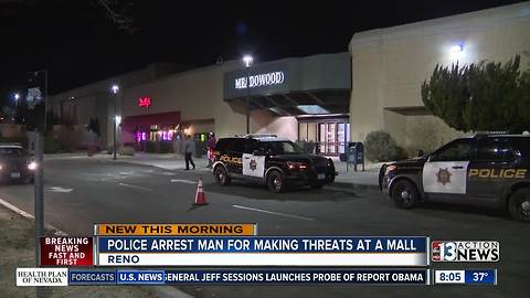 Man arrested after making threats at Reno mall