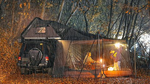 폭우 우중캠핑 | 폭풍 속에서 아들과 함께 듣는 빗소리 | 캠핑 브이로그/NIGHT Survive In Heavy Rain