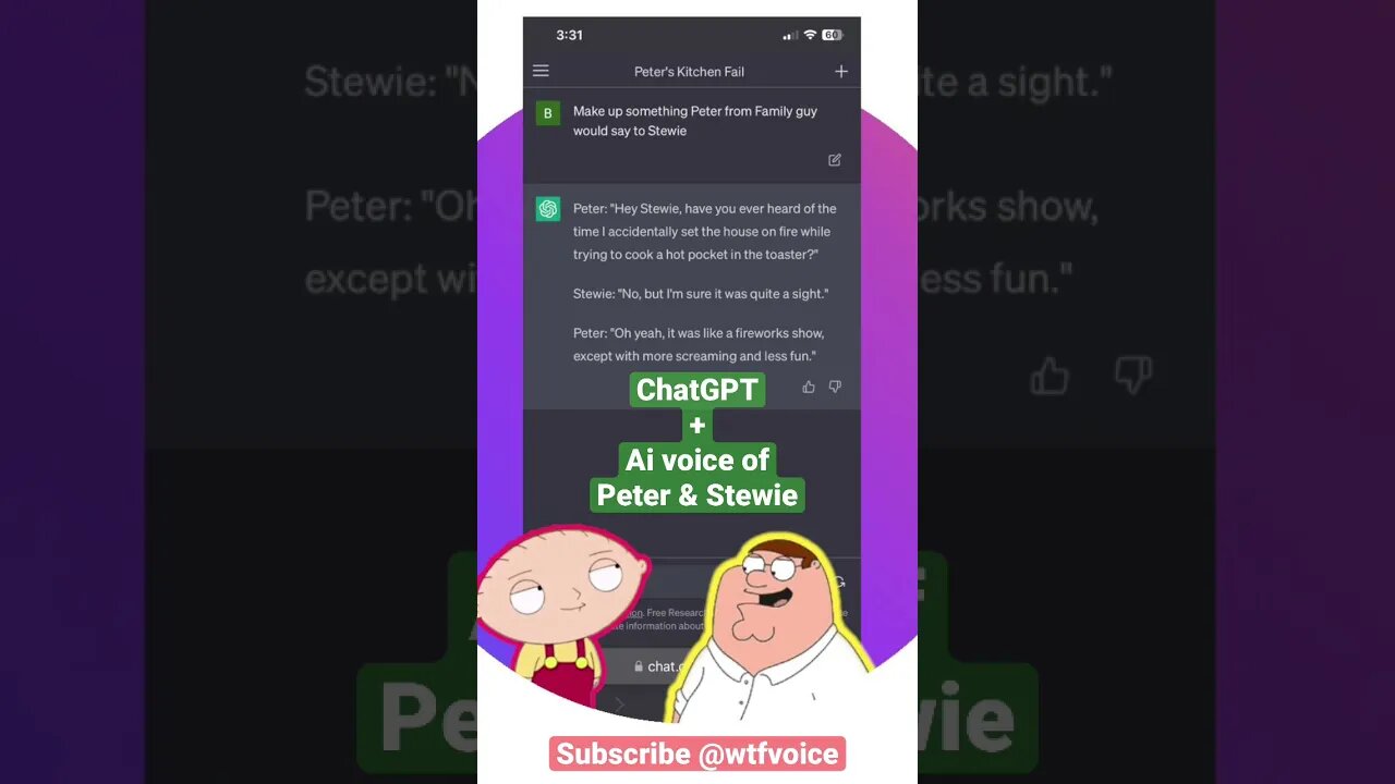 **ChatGPT** + Peter from Family Guy! | Ai voice of Peter & Stewie | Asking ChatGPT about Peter