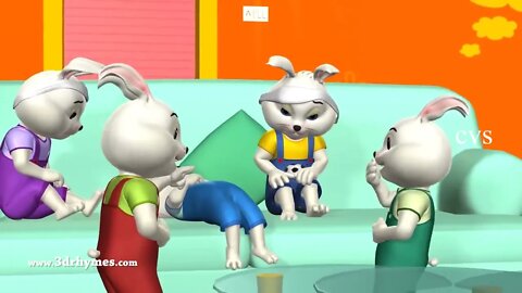 Five Little Rabbits Jumping on the Bed Nursery Rhyme