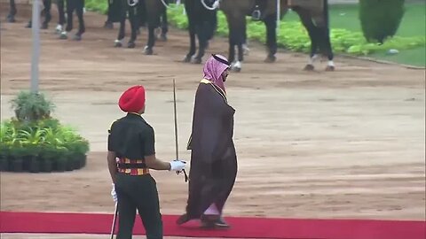 PM Modi at ceremonial reception of the Crown Prince of Saudi Arabia, Mohammed bin Salman Al Saud