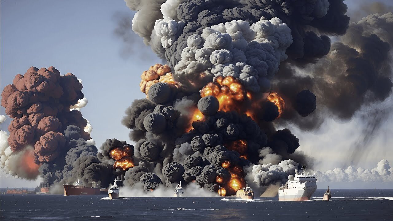 2 MINUTES AGO! Israeli F-16 Sinks Iranian Cargo Ship carrying 400,000 TONS of Russian Aid!