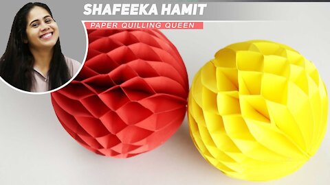 How to make a paper honeycomb ball DIY