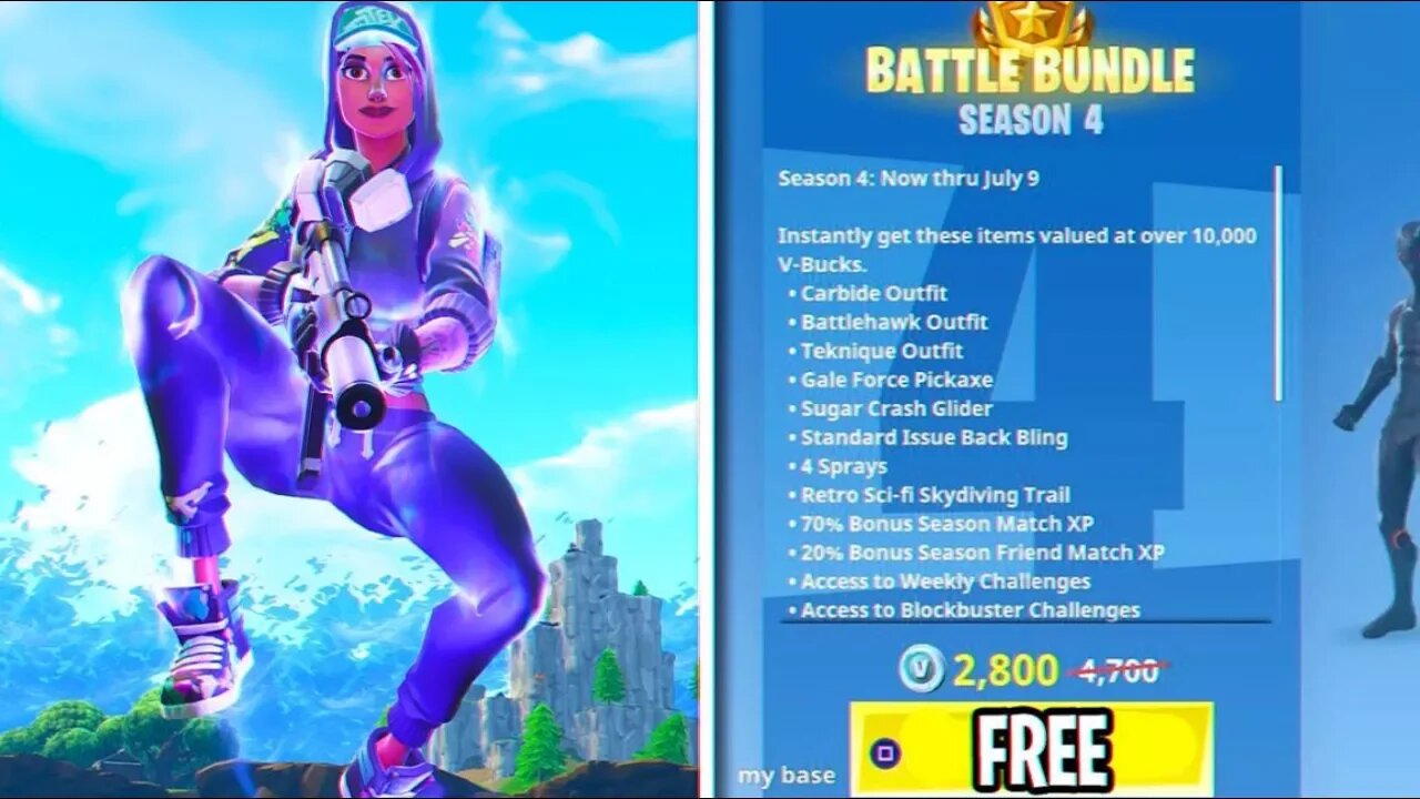 *NEW* Fortnite Season 4 "Battle Pass Bundle" FREE For Everyone! (Fortnite: Battle Royale Season 4!