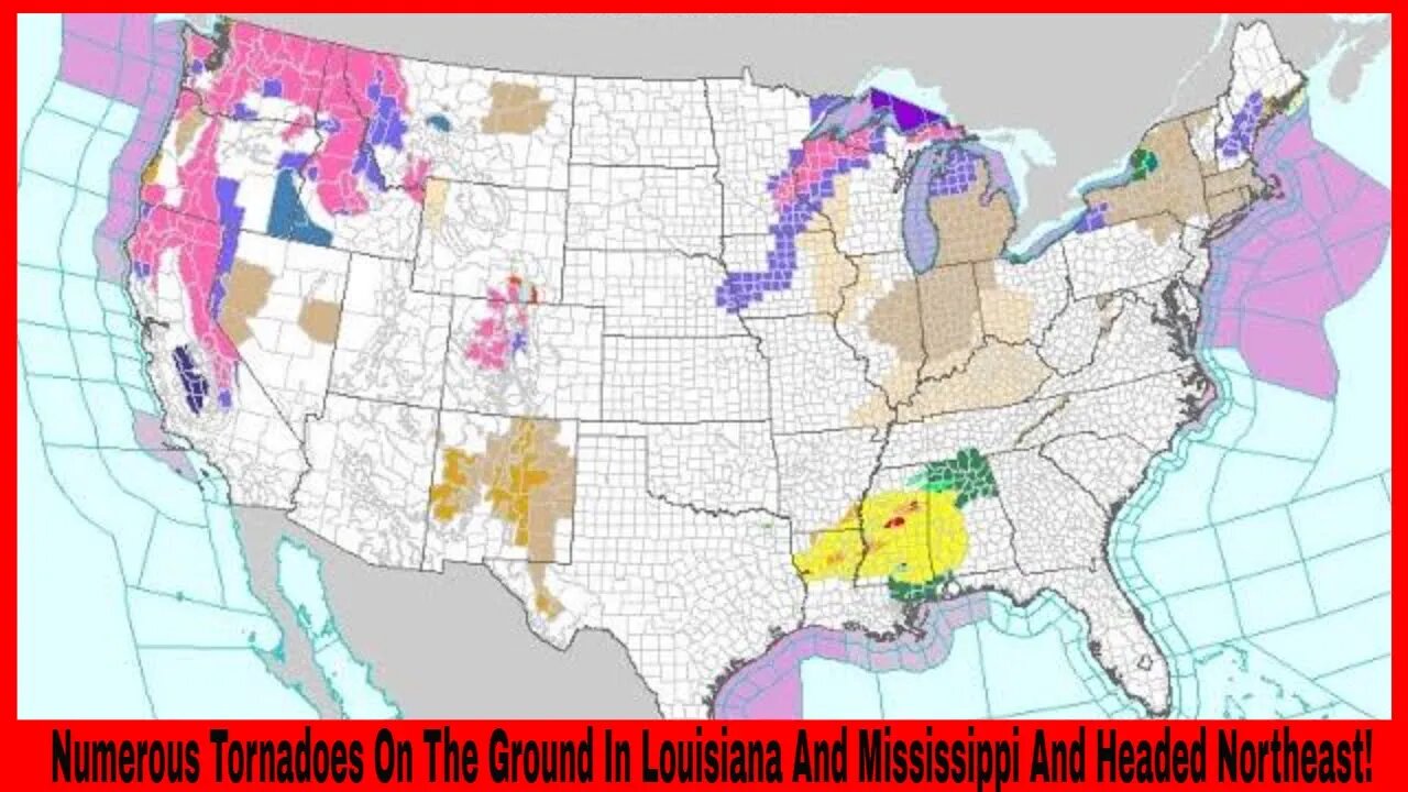 Numerous Tornadoes On The Ground In Louisiana And Mississippi And Headed Northeast!