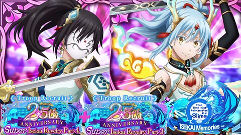 SLIME ISEKAI Memories: Troop Recruit 2.5 Anniversary Super Isekai Revelry P3 + P4 Banner Summons