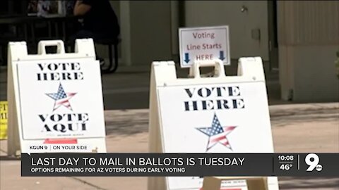 Last day to mail in ballot in Arizona is Tuesday