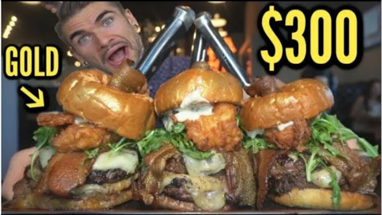 $300 GOLD PLATED LOBSTER BURGER CHALLENGE | WAGYU BEEF & TRUFFLE | Secret Menu Items In Las Vegas