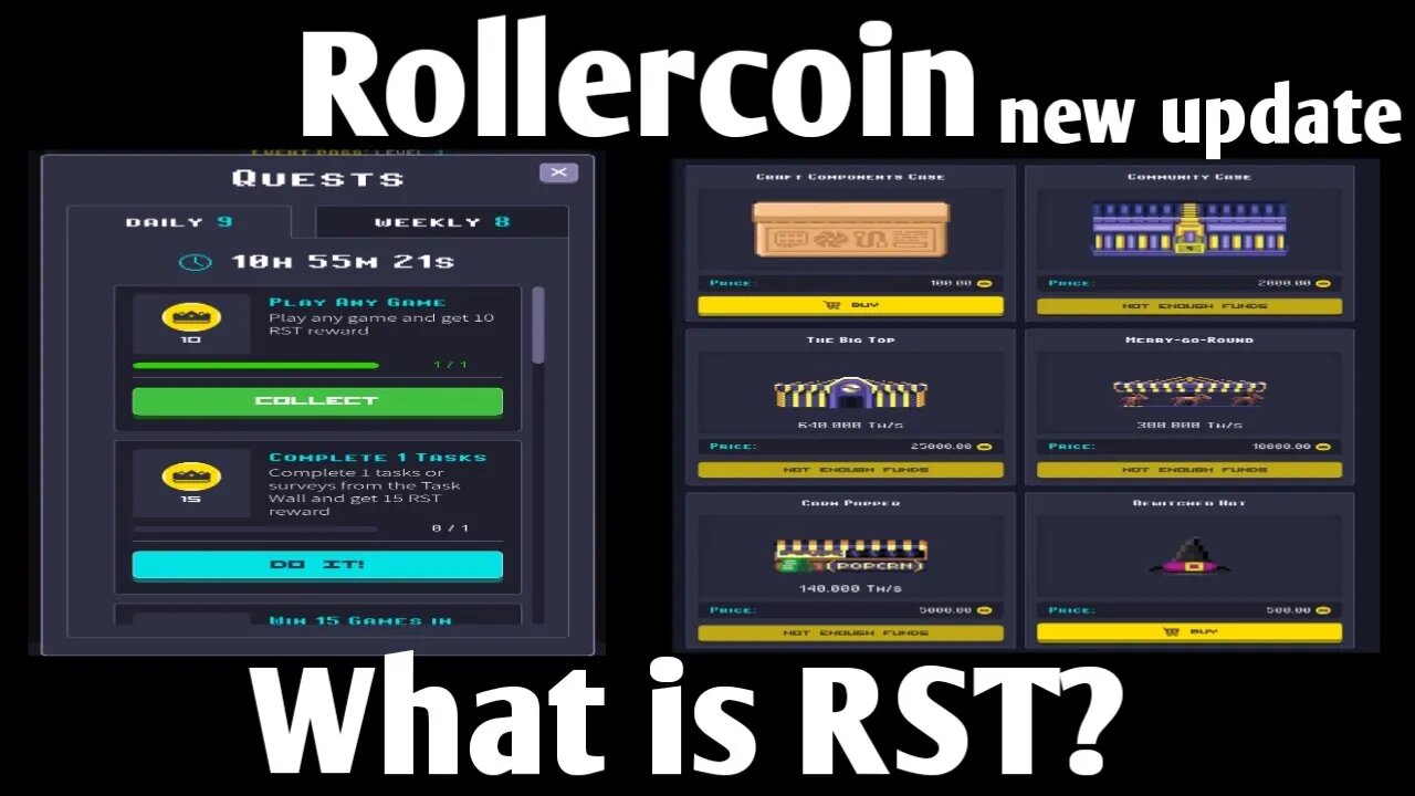 Rollercoin part13 || what is RST? || How to earn RST? || Use of RST || buy product from season store