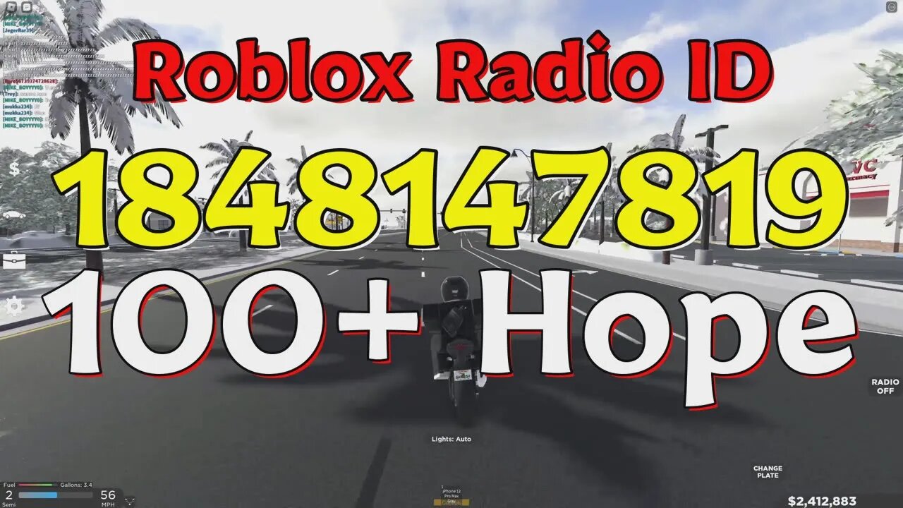 Hope Roblox Radio Codes/IDs