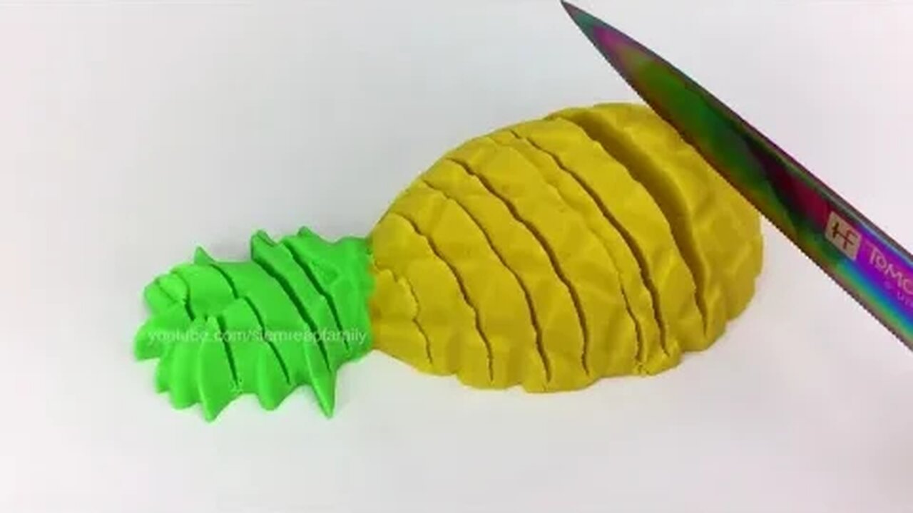 Satisfying Kinetic Sand Cutting Pineapple, Crunchy Sound #6