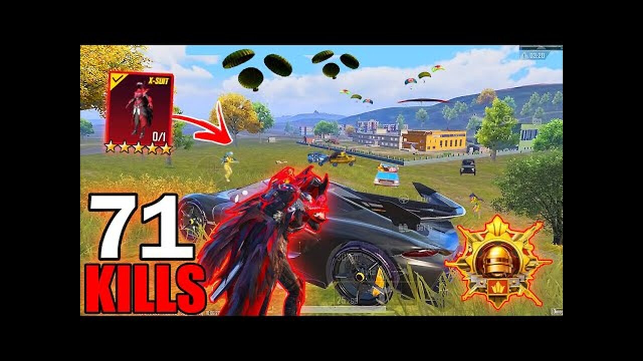 71 KILLS! 🔥 FASTEST RUSH GAMEPLAY With Blood Raven X-SUIT😍 ACE MASTER RANK SAMSUNG,A7,A8,J4,J5,J6,J7