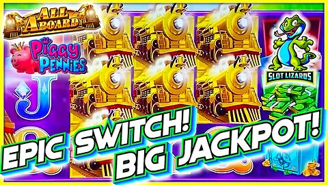 EPIC SWITCH BIG JACKPOT COMEBACK! KIMZILLA LUCK! All Aboard Piggy Pennies Slot HIGHLIGHT