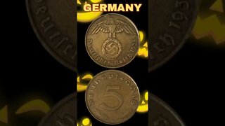 Germany - Third Reich 5 Reichspfennig 1938.#shorts #coinnotesz