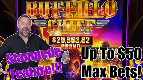 Buffalo Chief - Chasing That HUGE GRAND! Stampede BONUS Feature! Potawatomi