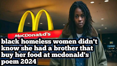 BLACK HOMELESS WOMAN DIDN'T KNOW SHE HAD A BROTHER THAT BUY HER FOOD AT MCDONALD'S POEM 2024